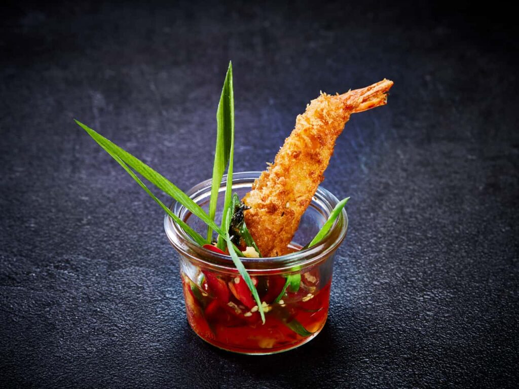 Appetizer Torpedo Shrimp mit Sweet-Chili Soße