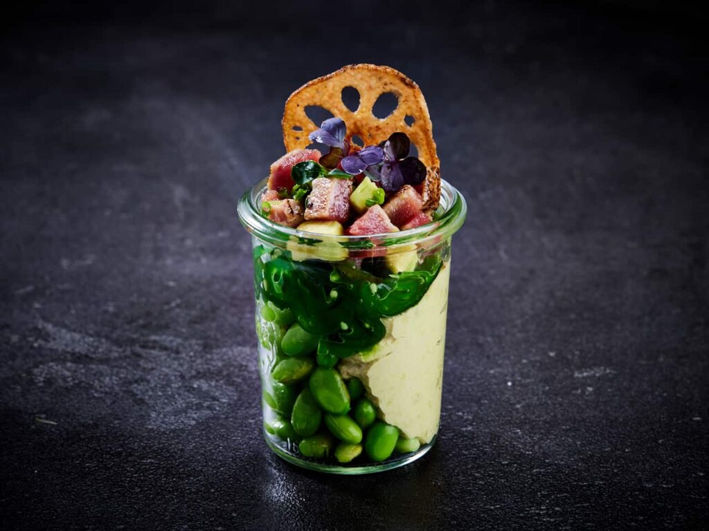 Homestyle geflammtes Tuna Tatar im Glas