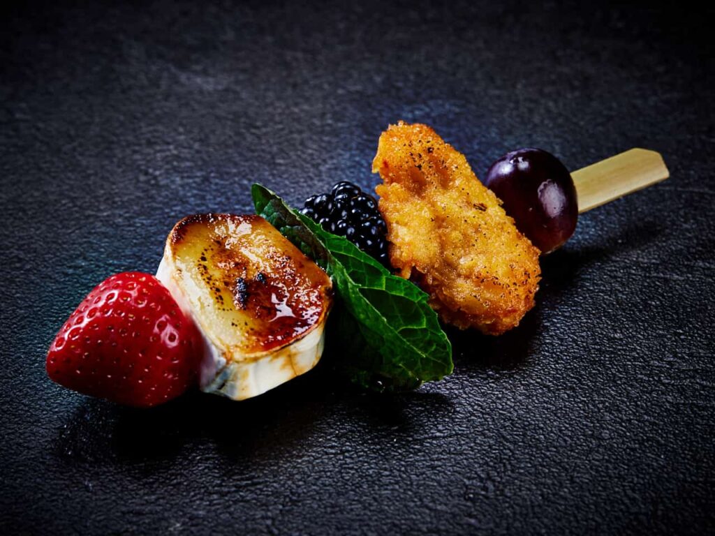 Ziegenkäse Crunchy Hähnchen Spieß