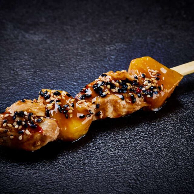 Hähnchen Ananas Party-Spieß