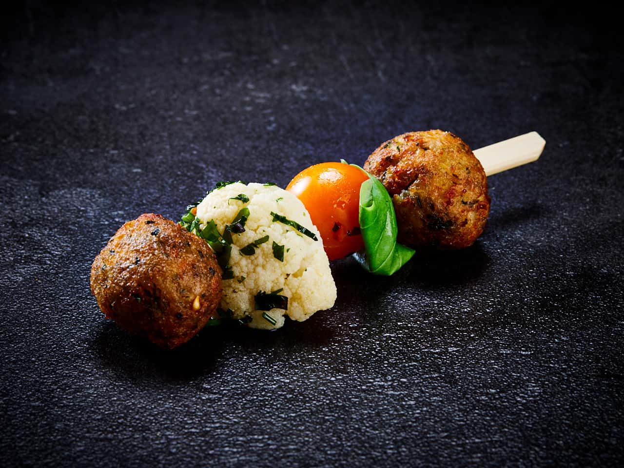 Blumenkohl Falafel Party-Spieß