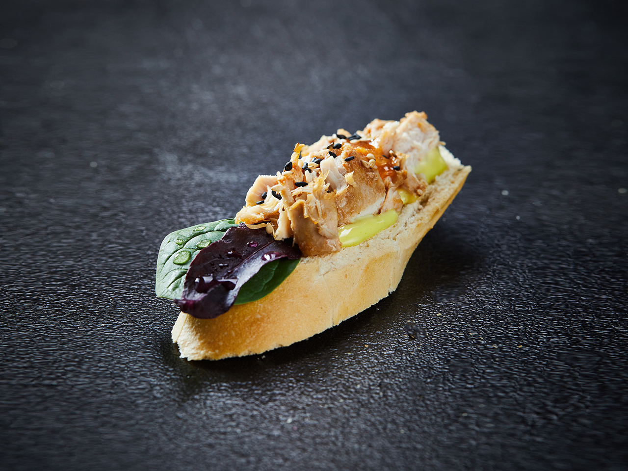 Canapés mit Baguette - Chicken Süß-Sauer 10er