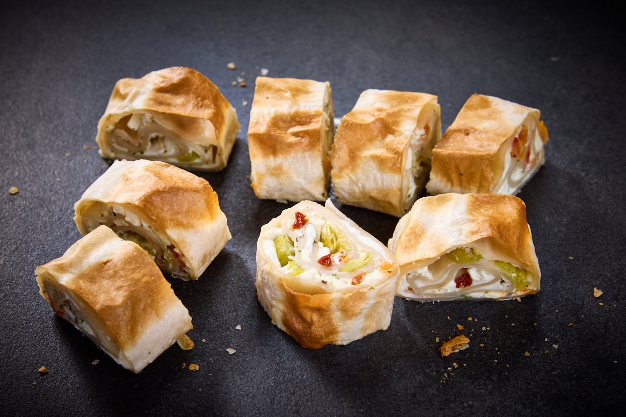 Flammkuchenröllchen Griechische Art - 8er