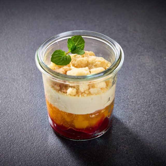 Pfirsich Melba im Glas