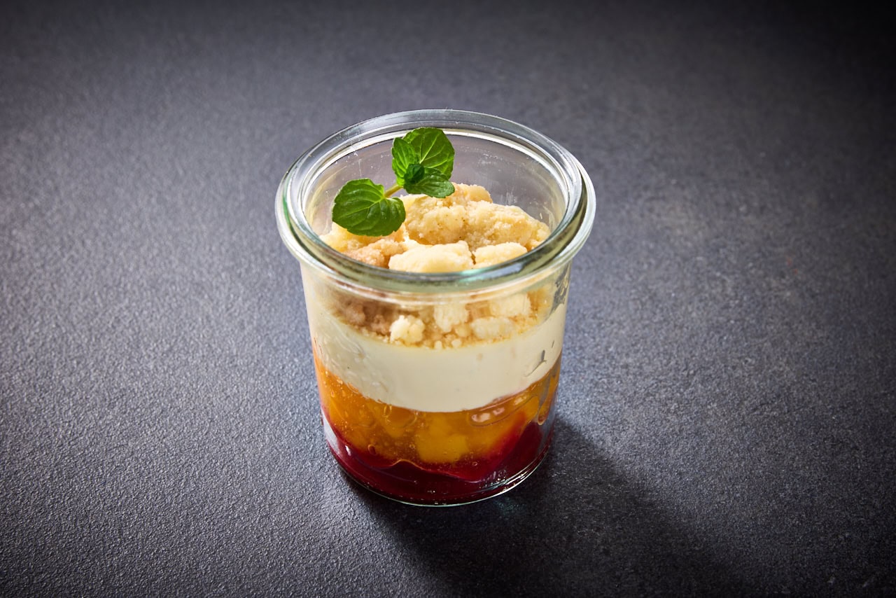 Pfirsich Melba im Glas